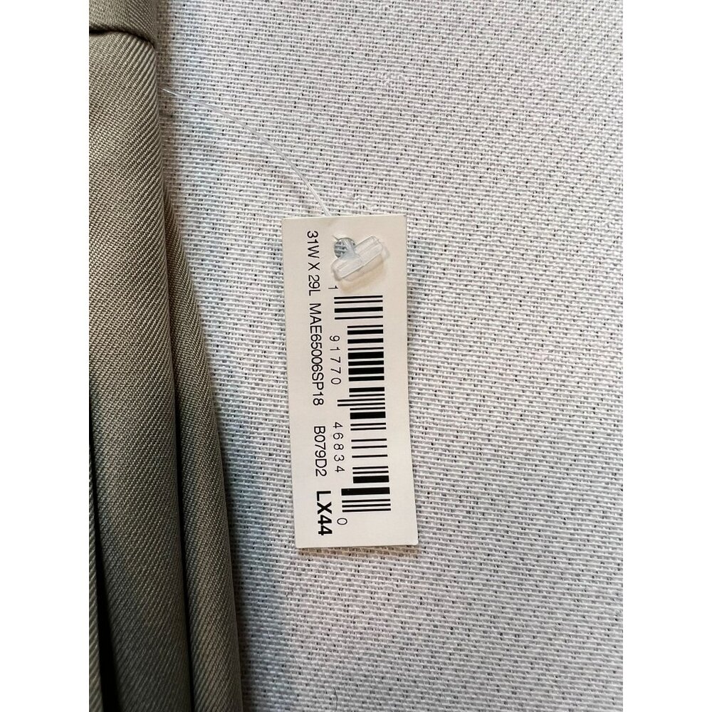 Men's Slim Fit Dress Pants Flat Front Size 31x29 Khaki Solid - Picture 6 of 13